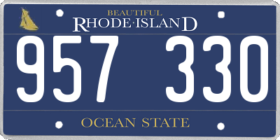 RI license plate 957330