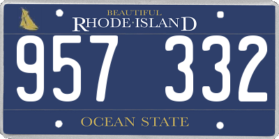RI license plate 957332