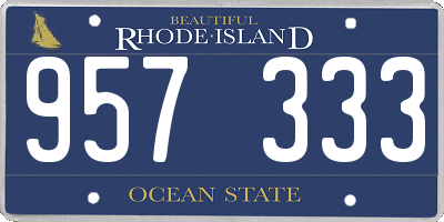 RI license plate 957333