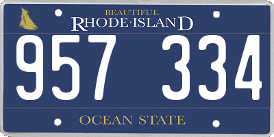 RI license plate 957334