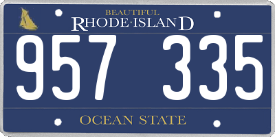RI license plate 957335