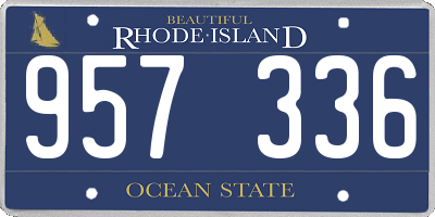 RI license plate 957336