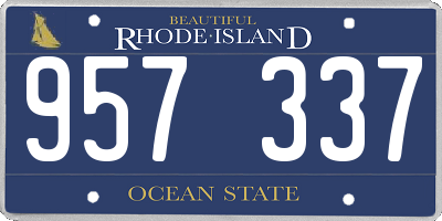 RI license plate 957337
