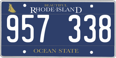 RI license plate 957338