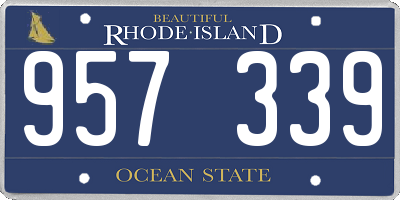 RI license plate 957339