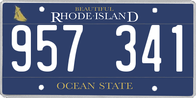 RI license plate 957341