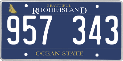 RI license plate 957343