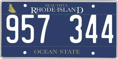 RI license plate 957344