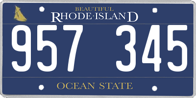 RI license plate 957345