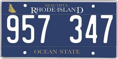 RI license plate 957347