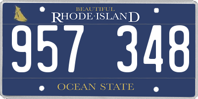RI license plate 957348