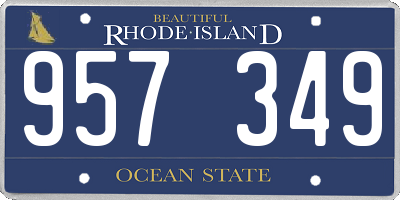 RI license plate 957349