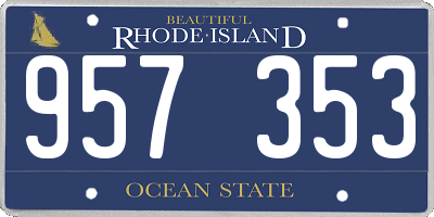 RI license plate 957353