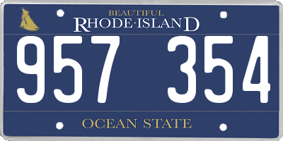 RI license plate 957354