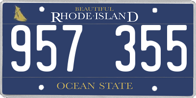 RI license plate 957355