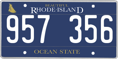 RI license plate 957356