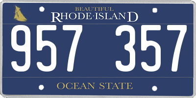 RI license plate 957357