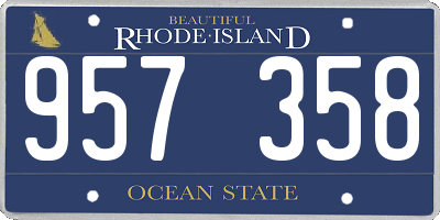 RI license plate 957358