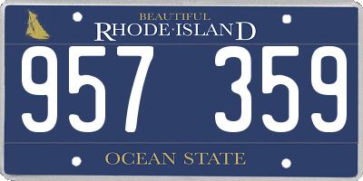 RI license plate 957359