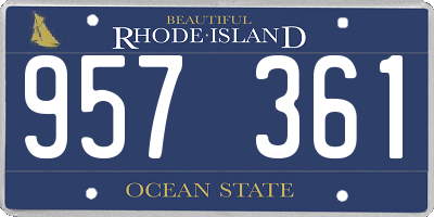 RI license plate 957361
