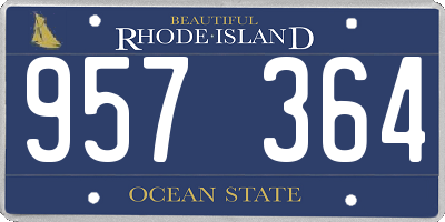 RI license plate 957364