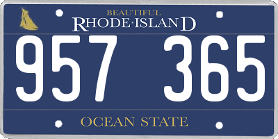 RI license plate 957365