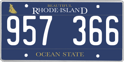RI license plate 957366