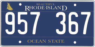 RI license plate 957367