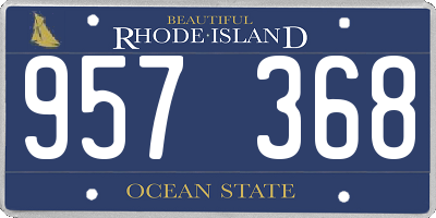 RI license plate 957368