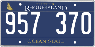 RI license plate 957370