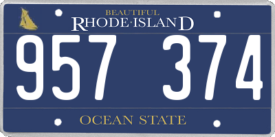 RI license plate 957374