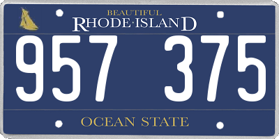 RI license plate 957375