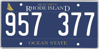 RI license plate 957377