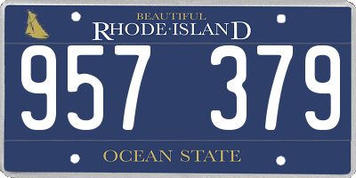 RI license plate 957379