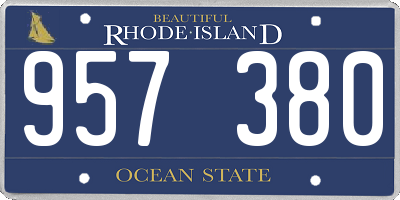 RI license plate 957380