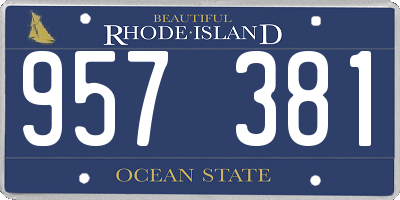RI license plate 957381