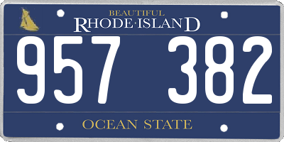RI license plate 957382