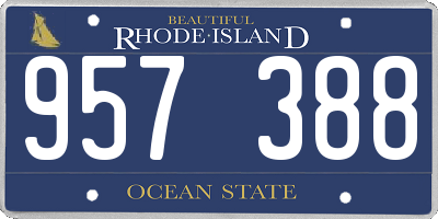 RI license plate 957388