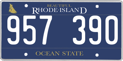 RI license plate 957390