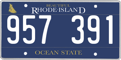 RI license plate 957391