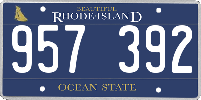 RI license plate 957392