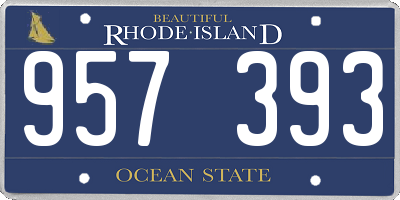 RI license plate 957393