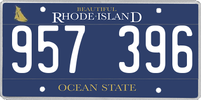 RI license plate 957396