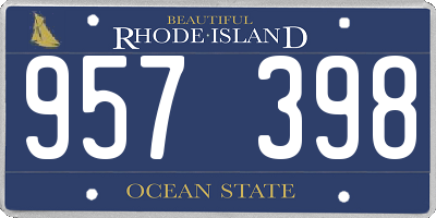 RI license plate 957398