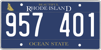 RI license plate 957401