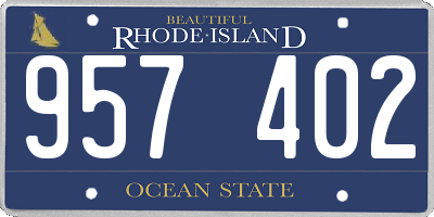 RI license plate 957402