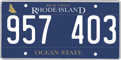 RI license plate 957403