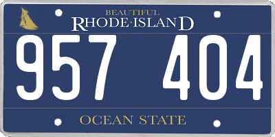 RI license plate 957404