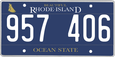 RI license plate 957406