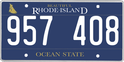 RI license plate 957408